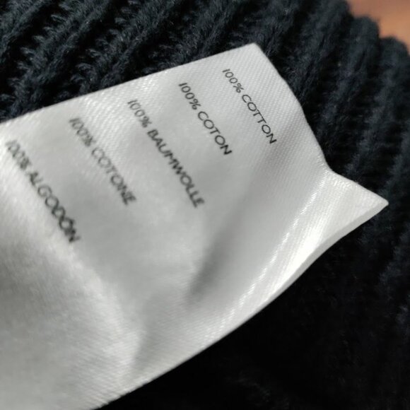 Free People Solid Black Ribbed When It Rains Cotton V-Neck Cropped Sweater S - Picture 6 of 11